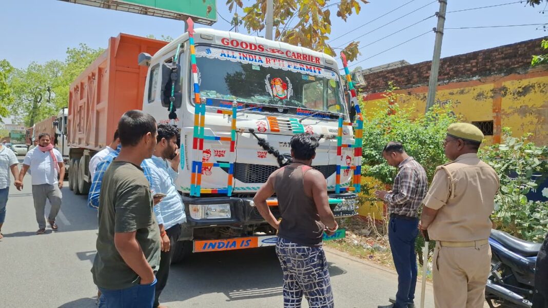 खनन विभाग की कार्रवाई, नौ वाहन सीज, लाखों का जुर्माना